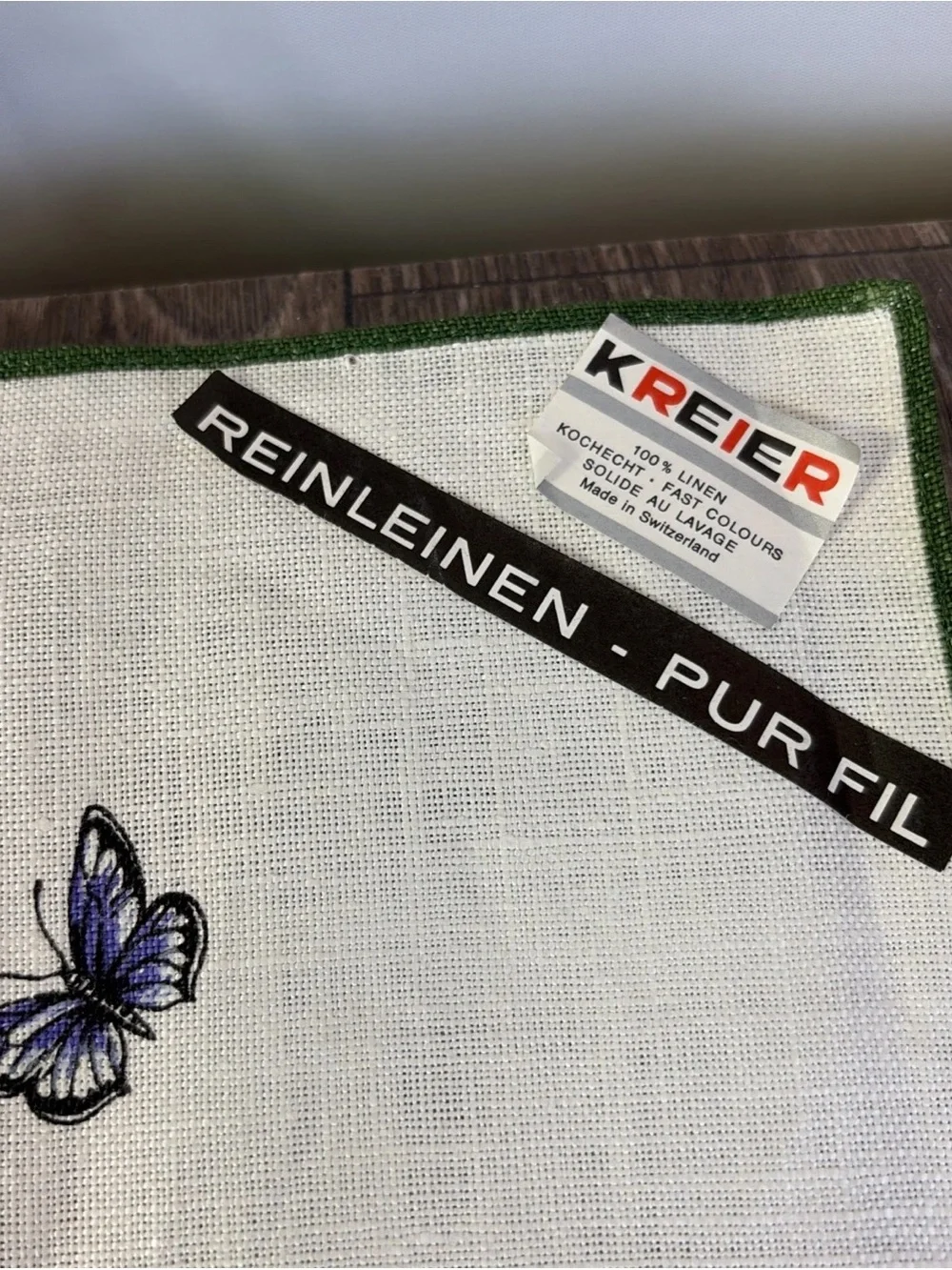 Vintage Kreier 100% Linen Tea Towel Swiss Table Wall Hanging Wildflowers Floral